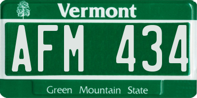 VT license plate AFM434