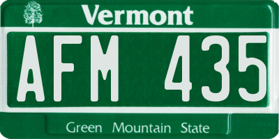 VT license plate AFM435
