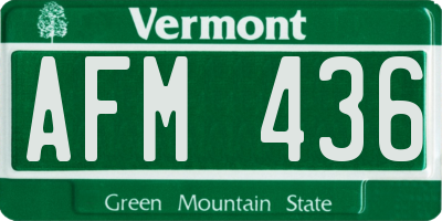 VT license plate AFM436