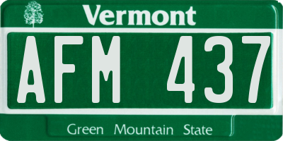 VT license plate AFM437