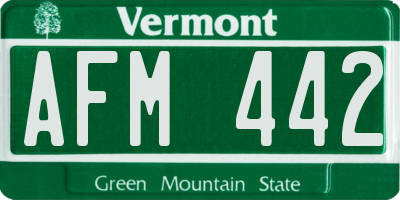 VT license plate AFM442