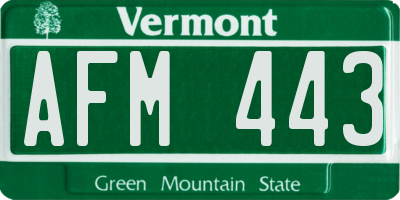 VT license plate AFM443
