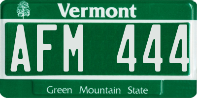 VT license plate AFM444