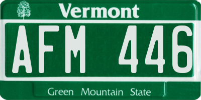 VT license plate AFM446