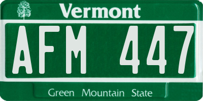 VT license plate AFM447