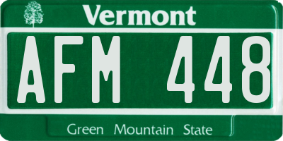 VT license plate AFM448