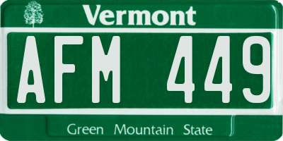 VT license plate AFM449