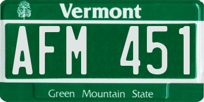 VT license plate AFM451