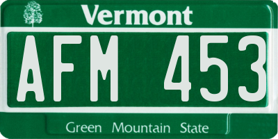 VT license plate AFM453
