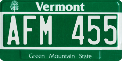 VT license plate AFM455
