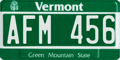 VT license plate AFM456