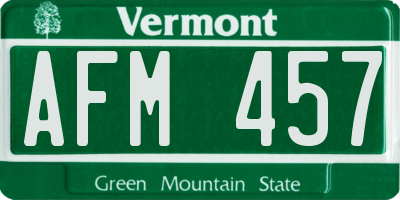 VT license plate AFM457