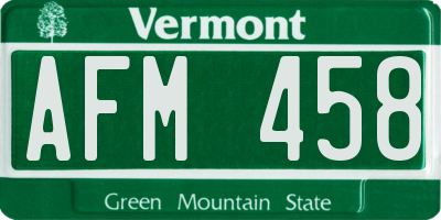VT license plate AFM458
