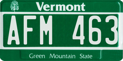 VT license plate AFM463
