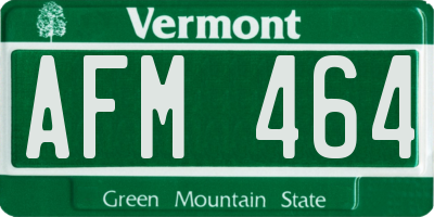 VT license plate AFM464