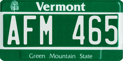 VT license plate AFM465