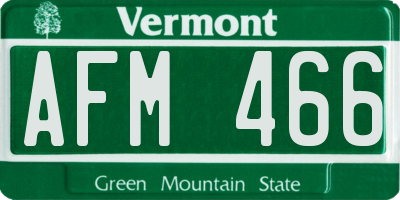 VT license plate AFM466