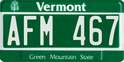 VT license plate AFM467