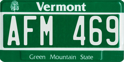 VT license plate AFM469