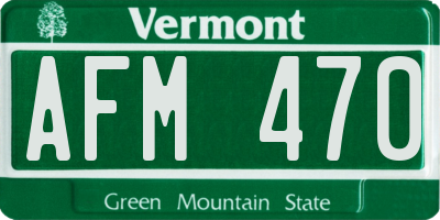 VT license plate AFM470
