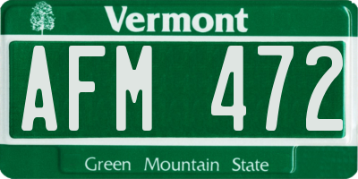 VT license plate AFM472