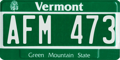 VT license plate AFM473