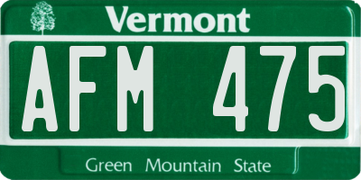 VT license plate AFM475