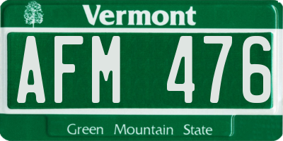 VT license plate AFM476