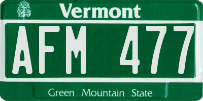 VT license plate AFM477