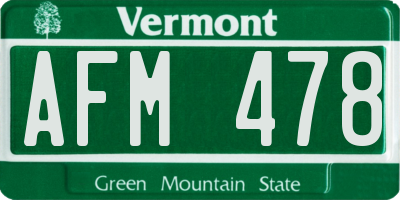 VT license plate AFM478