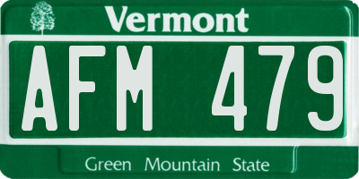 VT license plate AFM479
