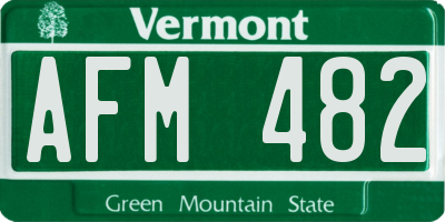VT license plate AFM482