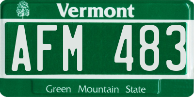 VT license plate AFM483