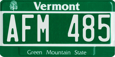 VT license plate AFM485