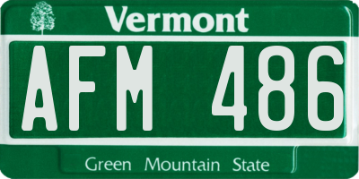 VT license plate AFM486