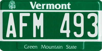VT license plate AFM493