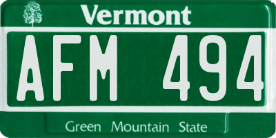 VT license plate AFM494