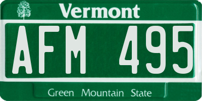 VT license plate AFM495