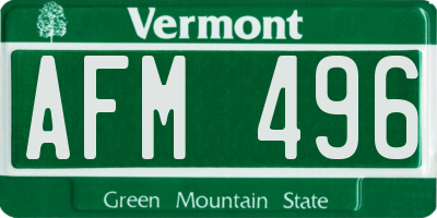 VT license plate AFM496