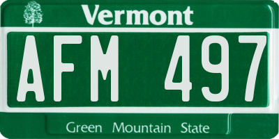 VT license plate AFM497
