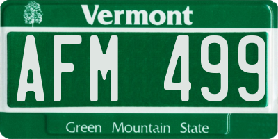 VT license plate AFM499