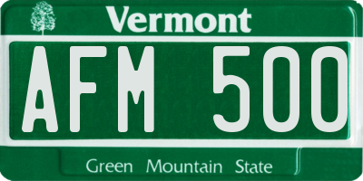 VT license plate AFM500