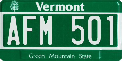 VT license plate AFM501