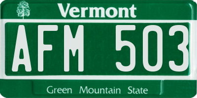 VT license plate AFM503