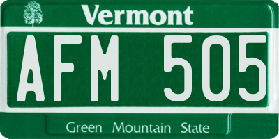VT license plate AFM505