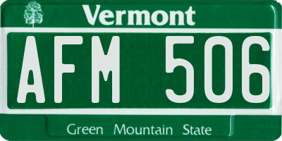 VT license plate AFM506