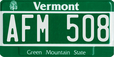 VT license plate AFM508