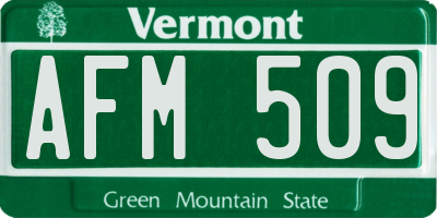 VT license plate AFM509