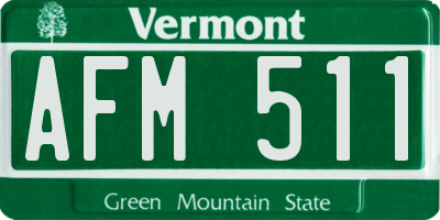 VT license plate AFM511