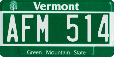 VT license plate AFM514